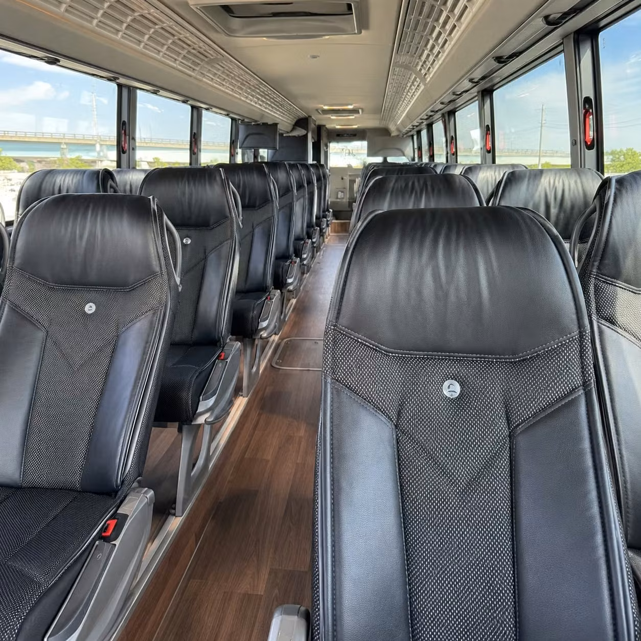 56 passenger charter bus interior