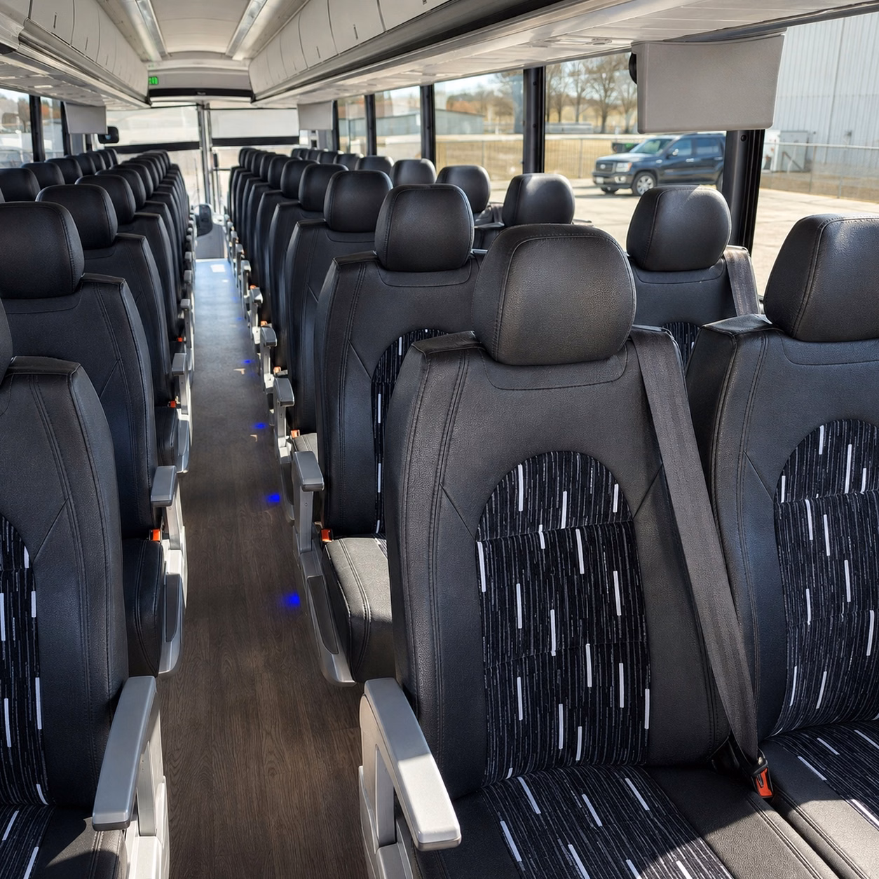 roanoke charter bus rental interior